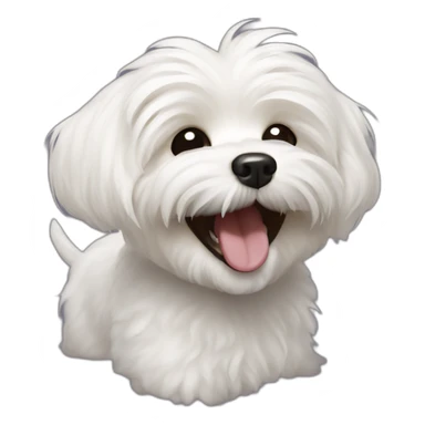 dog bichon havanese laughing sticker