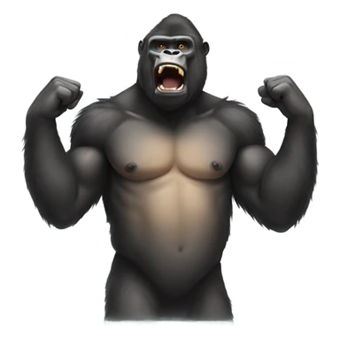 Gorilla beating chest sticker