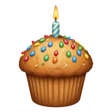 Muffin with birthday sticker