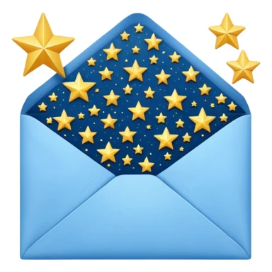 a beautiful starry envelope sticker