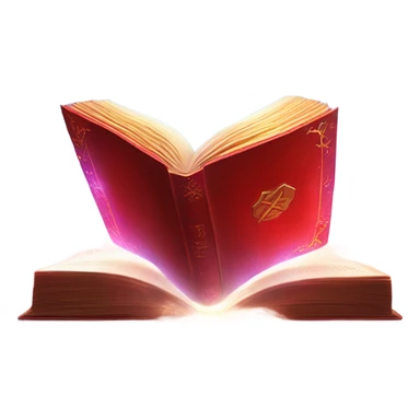 red magical elemental book sticker