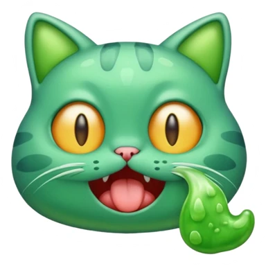The cat burps green burp sticker