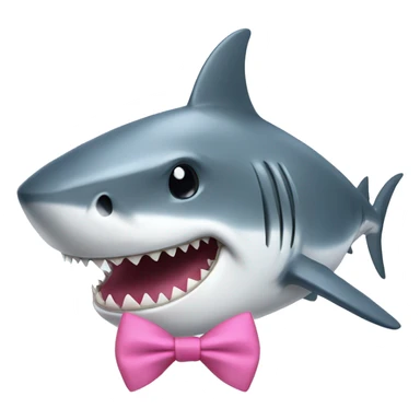 shark with pink bow tie  sticker