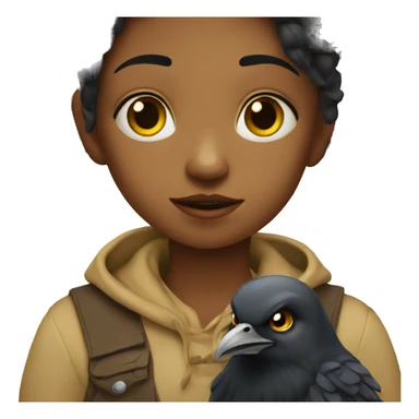 Girl with a crow sticker
