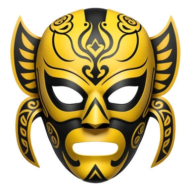 black and yellow luchador mask sticker