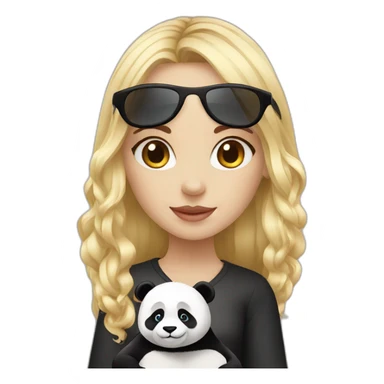 Blonde avec panda sticker