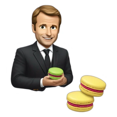 Macron dans un macarons sticker