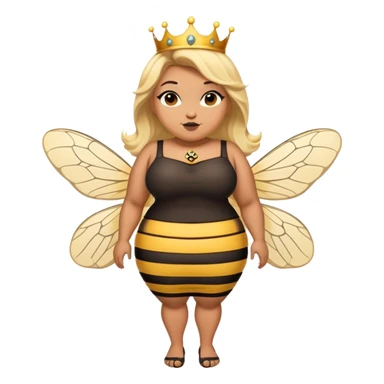 full body Plus size blonde lesbian queen bee with mole on left chin sticker