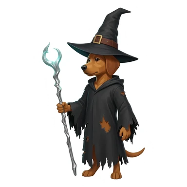 Dog wizard sticker