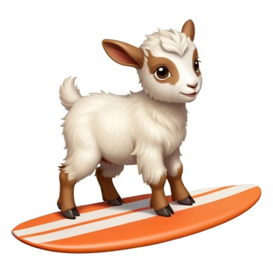 Baby goat surfing  sticker