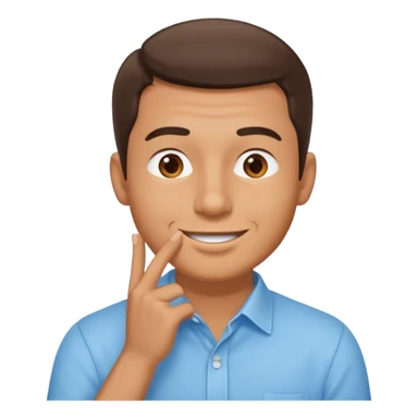 Man making shhhh sticker