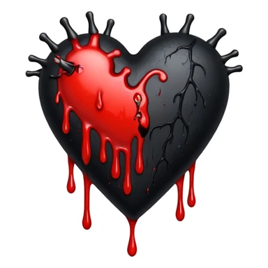 goth heart with a bleeding effect sticker