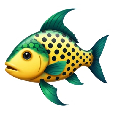 spotted fish black green sticker