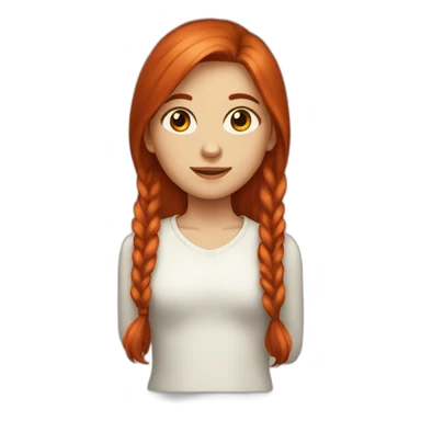 girl with dark Brown eyes and long red hair sticker