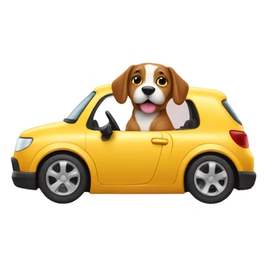 Dog driving car sticker