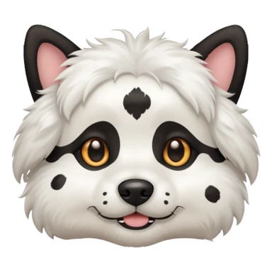 white dog with black dots all over its  body sticker