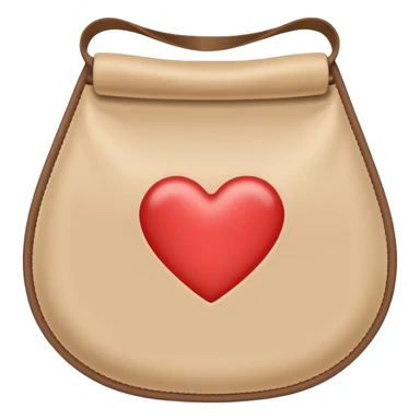an medical ostomy bag in beige with a little heart sticker