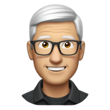 tim cook calling someone using the iphone 15 pro max sticker