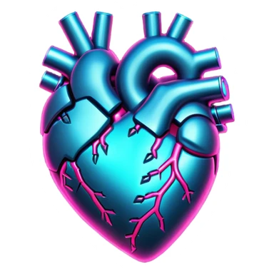 neon cyberpunk style heart sticker