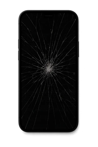 cracked phone screen, no background sticker