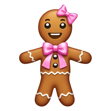 Gingerbread man with a pink bow  sticker