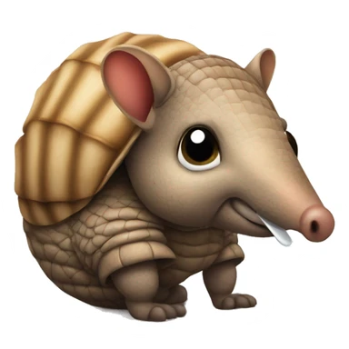 Armadillo with pacifier in mouth sticker