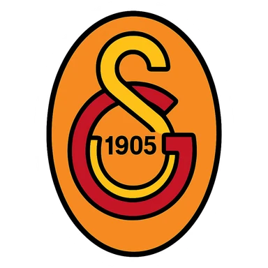 Galatasaray sports team emblem logo, bold colors, modern style sticker