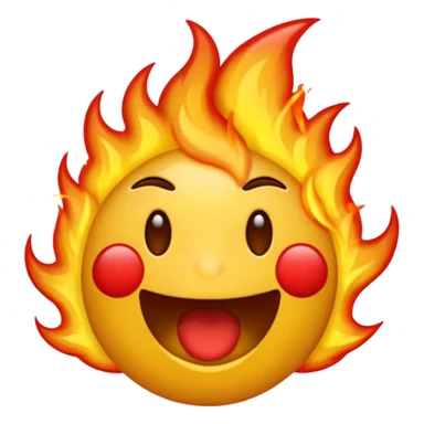 Crée moi un emoji qui crache du feu par la bouche et qui est en colère avec le front tout rouge et les emoji normal jaune là tout rond sticker