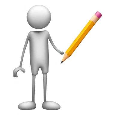a stickman with a pencil sticker