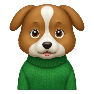 dog wear a green sweater, full body sticker