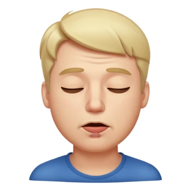 A male squinting his eyes closed but the mouth is whistling sticker