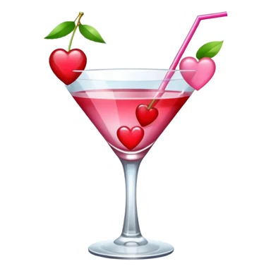 galentines red and pink cocktail with heart sticker
