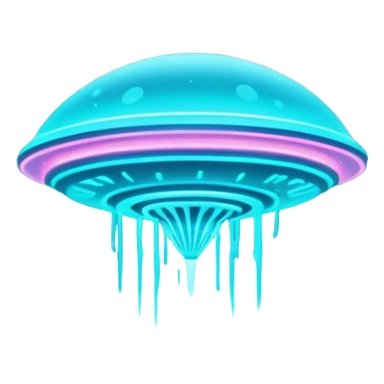 extraterrestrial futuristic otherworldly cyan bioluminescent neon-glowing aesthetic scenery sticker