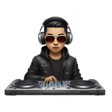 cyberpunk DJ, asian boy sticker