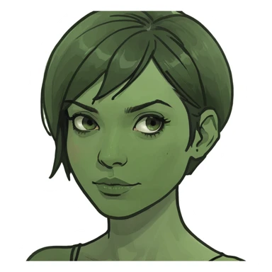 Short dark hair woman sticker