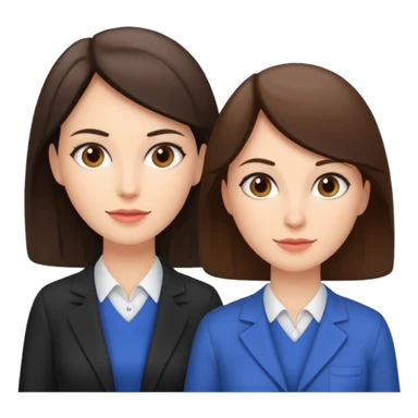 2 brunette teachers  sticker