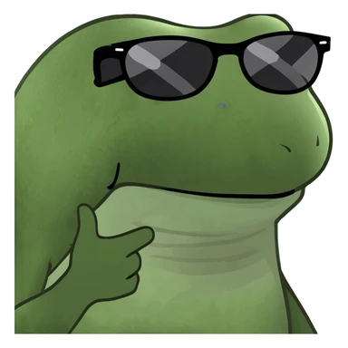 bufo frog in trendy sunglasses, enjoying a fancy cocktail sticker
