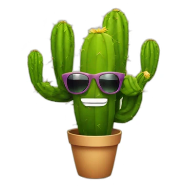 Cactus with sunglasses sticker