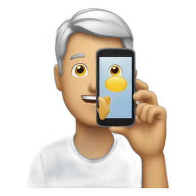 person watching phone happy  sticker