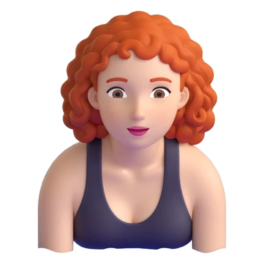 22-year-old white female athlete swimmer with curly red hair about to enter a pool sticker