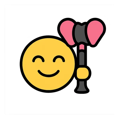 BLACKPINK-inspired emoji with black and pink lightstick, iconic and fun style sticker