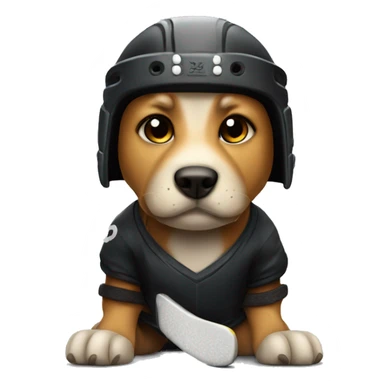 Dog ninja hockey player sticker