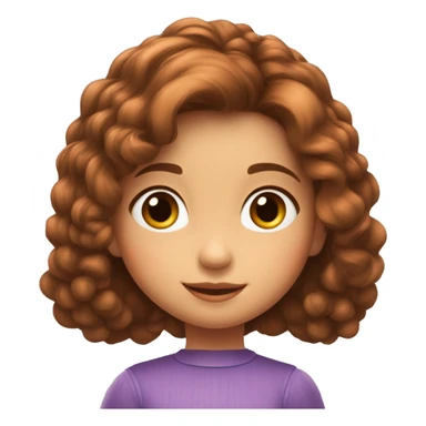 Estilo pixar niña de 8 años  pelo castaño liso puntas rozadas, ojos marrones sticker