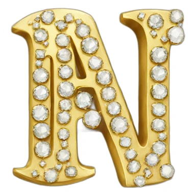 Gold and diamonds letter sticker