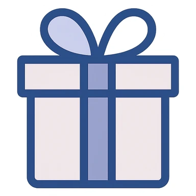 gift icon, flat color style, modern, clean lines sticker