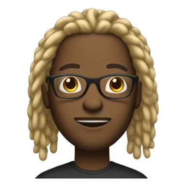 Black male with dread locks with blonde at the end of his dreads and he has glasses  sticker
