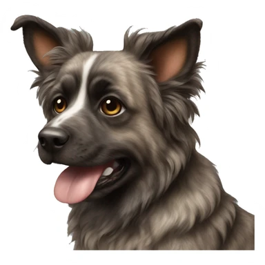 Brindle fluffy pointy ear dog sticker