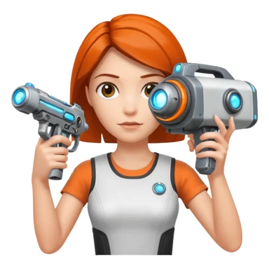 Chell portal gun wheatley sticker