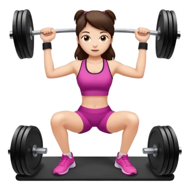 Brunette fair skin girl gym working out weights sticker
