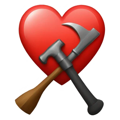 Hammer and sickle in a heart sticker